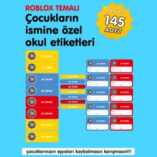 Etiketim Roblox Temalı Isme Özel Okul Etiketi