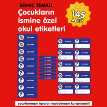 Etiketim Sonic Temalı Isme Özel Okul Etiketi