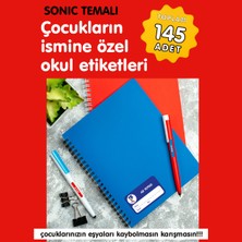 Etiketim Sonic Temalı Isme Özel Okul Etiketi