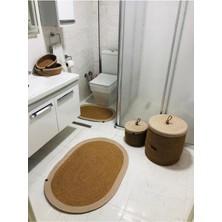 Bestiva Jüt,hasır,6 Lı,banyo Paspas Takımı,bohem Tarzı Banyo Takımı,iskandinav Paspas/sepet