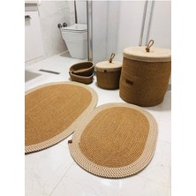 Bestiva Jüt,hasır,6 Lı,banyo Paspas Takımı,bohem Tarzı Banyo Takımı,iskandinav Paspas/sepet