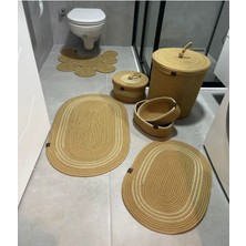 Bestiva Jüt,hasır,6 Lı,banyo Paspas Takımı,bohem Tarzı Banyo Takımı,iskandinav Paspas/sepet