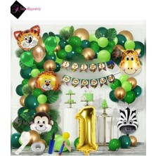 Store 1 Yaş Safari Temalı Folyo Lüks Zincir Balon Seti