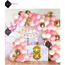 Store Kızlar Için Pembe Kraliçe Taçlı Lüks 8 Yaş Doğum Günü Parti Süsü Iyiki Doğdun