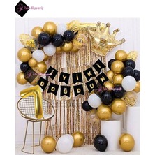 Store 7 Yaş Kral Taçlı Balon Zinciri Doğum Günü Seti Iyi Ki Doğdun Doğum Günü