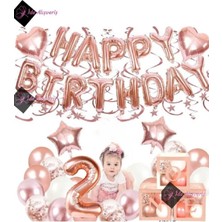 Store Rose Gold 2 Yaş Balon Zinciri Doğum Günü Seti Iyi Ki Doğdun Doğum Günü Seti