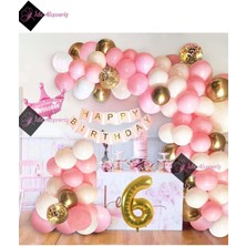 Store Kızlar Için Pembe Kraliçe Taçlı Lüks 6 Yaş Doğum Günü Parti Süsü Iyiki Doğdun