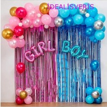 Store Cinsiyet Partisi Lüks Balon Seti Folyo Balonlu