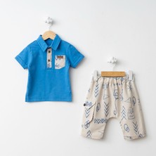 For My Baby Baby Fou Etnik Desen Polo Yaka Pantolon Takım