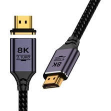 Polham Manyetik Mıknatıslı 1 Metre 8k 60Hz Hdmi To Hdmi Görüntü Aktarım Kablosu, 48GBPS 2.1uhd Hdmi