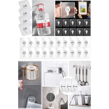 St. Morritz 20 Adet Mutfak Banyo Vida Kanca Çıkartma Duvar Delmeden Yapışkanlı Çivi Vida As Duvar Tablo Çerçeve