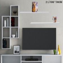 Alkur Home Line Modilayn Vahide Duvar Rafı, Kitaplık, Yaşam Ünitesi Üst Modül