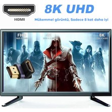 Polham 90 Derece Hdmi To 8k 60Hz Hdmi Çevirici Adaptör, 1k,2k,4k Hdmi Girişi 8k Hdmi Dönüştürücü Başlık