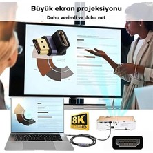 Polham 90 Derece Hdmi To 8k 60Hz Hdmi Çevirici Adaptör, 1k,2k,4k Hdmi Girişi 8k Hdmi Dönüştürücü Başlık