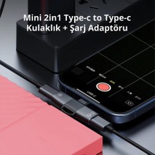 Polham Type C To 2x Type C Girişli Şarj ve Kulaklık Çoğaltıcı Adaptörü, 30W Şarj Destekli Çoğaltıcı