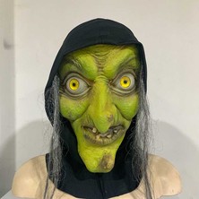 Janae Korku Eski Cadı Maskesi Cadılar Bayramı Yeşil Yüz Lateks Cosplay Maskeleri (Yurt Dışından)