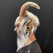 Janae Erkek Krampus Demon Maskesi Film Cosplay Koyun Boynuzu Şeytan Kafa Kapağı (Yurt Dışından)