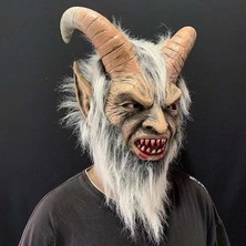 Janae Erkek Krampus Demon Maskesi Film Cosplay Koyun Boynuzu Şeytan Kafa Kapağı (Yurt Dışından)