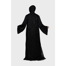 Harika Wear Işlemli Siyah Abaya Ferace