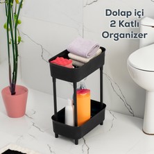 Porsima 1130 Iki Katlı Raf - Çok Amaçlı Mutfak Banyo Düzenleyici Evye Altı Organizer