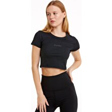 Birdiejay Your New Go-To Cropped Baby Tee Siyah Kısa Kollu Crop T-Shirt