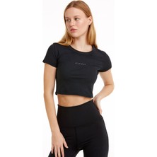 Birdiejay Your New Go-To Cropped Baby Tee Siyah Kısa Kollu Crop T-Shirt