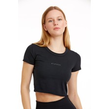 Birdiejay Your New Go-To Cropped Baby Tee Siyah Kısa Kollu Crop T-Shirt