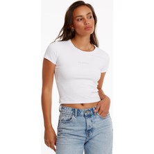 Birdiejay Your New Go-To Baby Tee Beyaz Kısa Kollu T-Shirt