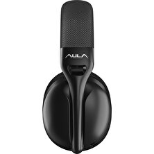 Aula S6 Ultra Hafif Kablosuz Bluetooth Type-C Mikrofonlu Gaming Oyuncu Kulaklığı Siyah