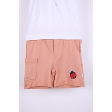 Pino Baby Uğur Böcek Baskılı Şortlu Kız Bebek Takım 3430