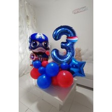 Parti Avm Kaptan Amerika Balon Marvel Karşılama Seti Captain America Rakam Balon Süper Kahramanlar Balon Seti