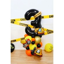 Parti Avm Inşaat Temalı Folyo Balon Karşılama Seti Kamyon Iş Makinası Araba Krom Balon 28LI Set