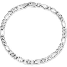 Altın Kesesi 14 Ayar Altın Unisex Orta Kalın Beyaz Figaro Bileklik 20 cm