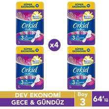 Orkid Platinum Hijyenik Ped Gündüz Gece 64 Adet 5 Kat Rahatlık ve Sızıntı Önleyici Teknoloji