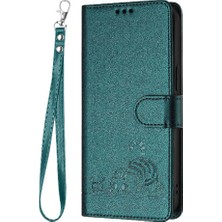 Manyi Mall Motorola Moto G71 Kedi Rfıd Kart Yuvası Tutucu Için Kılıf Kickstand Cüzdan Flip (Yurt Dışından)