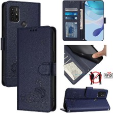 YH Market Motorola Moto G30/G10/G20 Için Kılıf Cüzdan Kapak Çevirin Kedi Rfıd Kart Yuvası (Yurt Dışından)