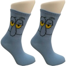 Al Bi 90Lık Squidward Karakter Desenli Kolej Çorap