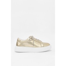 Nilufarr Julia Gold Hakiki Deri Kadın Sneaker