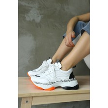 Nilufarr Negro Beyaz Hakiki Deri Kadın Sneaker