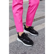 Nilufarr Roma Siyah Süet Hakiki Deri Kadın Sneaker