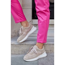 Nilufarr Roma Bej Süet Hakiki Deri Kadın Sneaker