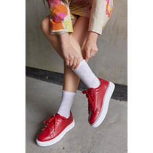 Nilufarr Julia Kırmızı Hakiki Deri Kadın Sneaker