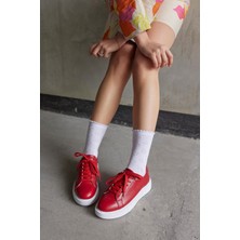 Nilufarr Julia Kırmızı  Deri Kadın Sneaker