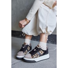Nilufarr Tyler Leopar Deri Kadın Sneaker
