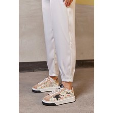 Nilufarr Goose Bej Hakiki Süet Kadın Sneaker