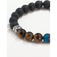 Sumra Kaplan Gözü Lav Taşı Hematit Bileklik SM-B-0034
