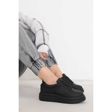 Nilufarr Jora Siyah Deri Kadın Sneaker