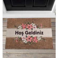 Get Store Çiçekli Hoşgeldiniz Kapı Önü Paspası