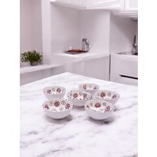 Sharp Art Lı Papatya ve Nazar Boncuğu Desenli %100 Gerçek El Işlemesi 8 cm Kase Seti