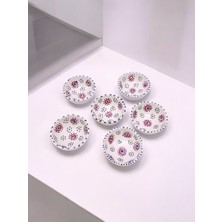 Sharp Art Lı Papatya ve Nazar Boncuğu Desenli %100 Gerçek El Işlemesi 8 cm Kase Seti